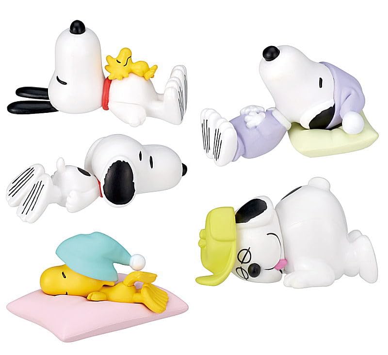 PEANUTS Snoopy Sleepy Mascot Mix Set of Gachapon Capsule Toy [Complete 5]