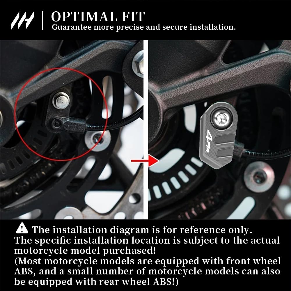 MotHeart Motorcycle ABS Sensor Guard Compatible Ninja 4RR 2023-2024 CNC Aluminum Cover for Front