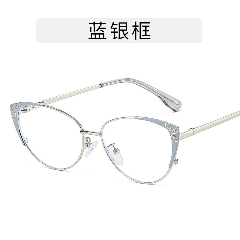 

Европейско-американские стильные очки женские кошачий глаз форма анти-синий свет женские оправы для очков декоративное стекло