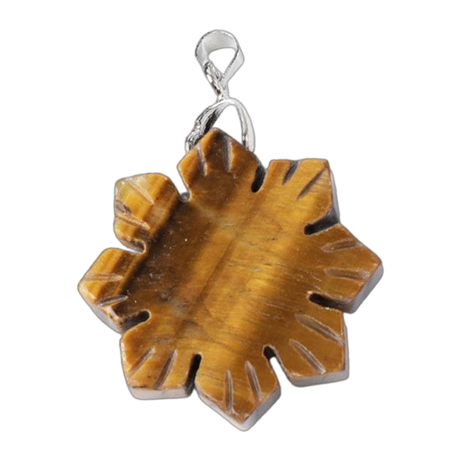 

Natural Stone Snowflake Christmas Pendant Handmade Agate Jewelry Elegant Winter Party Gift for Her Festive Occasions