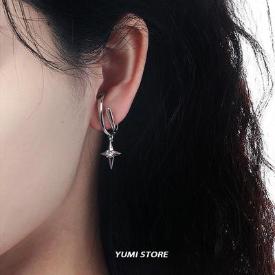 2025 Fashion Zircon Star Earrings For Women Korea New Design Zircon Pendant No Piercing Clip Earrings Kpop Accessories