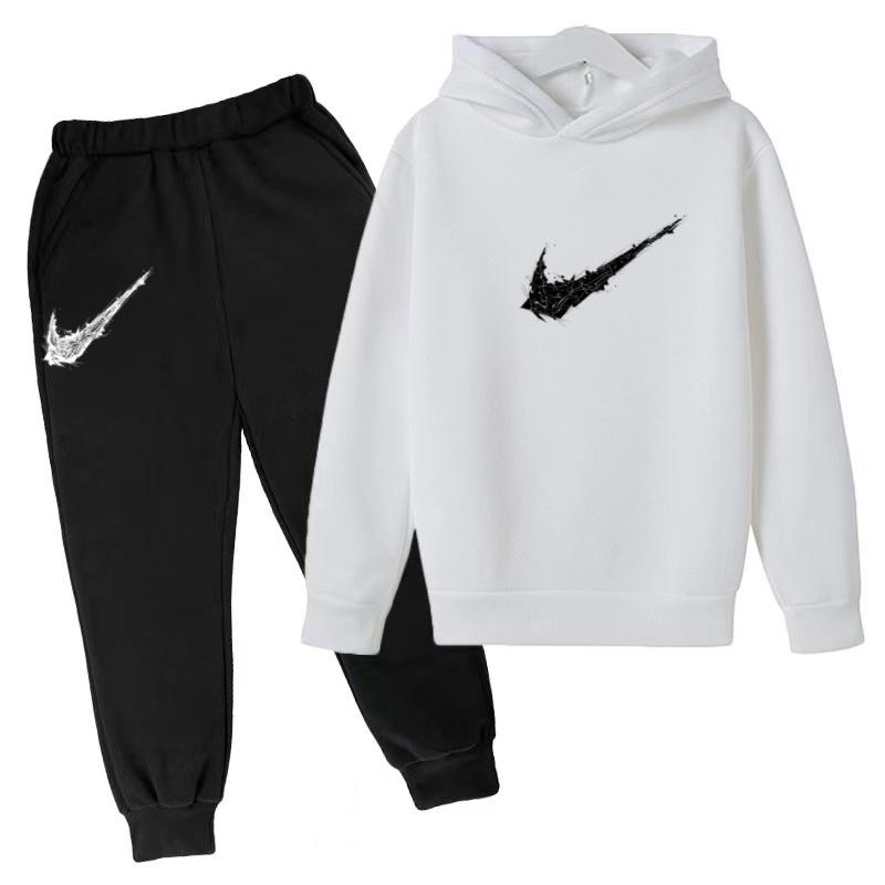 Kids Autumn Winter Hoodie Boy Girl 3-13Yrs Letter Print Clothing Casual Top+Trousers 2P Child Gift Brand Sports Coat Jogging Set