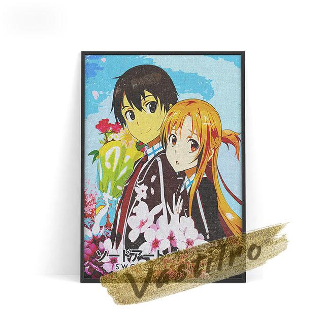 Sword Art Online Hot Japanese Anime Wall Art Prints Poster Manga Character Canvas Painting Fans Collection Gift Otaku Home Decor