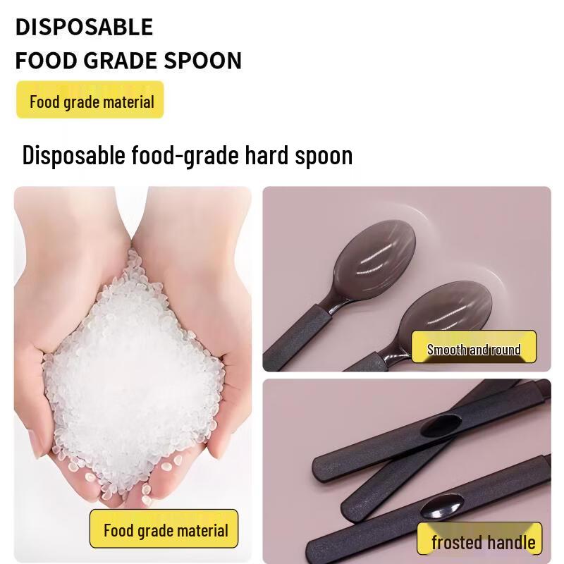 Disposable Thickened Long Handle Plastic Soup Spoons