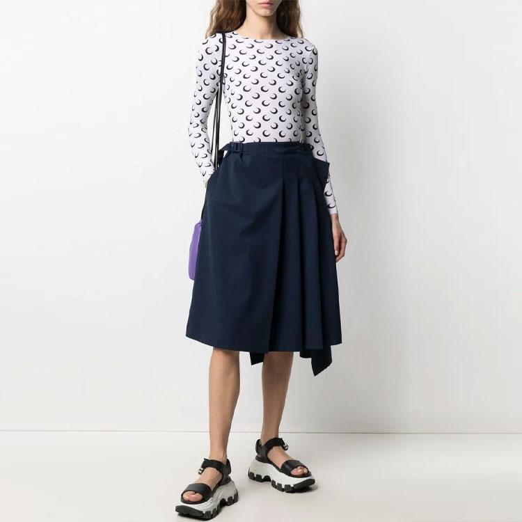 Y-3 FW21 Pleated Detail Midi Skirt Women Skirts Navy GV2781