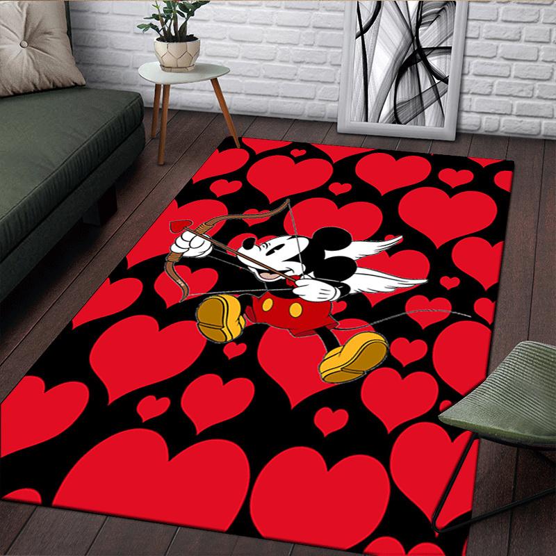 1pc Mickey Pattern Area Rug Soft Flannel Floor Mat for Living Room,Office,Bedroom and Carpet