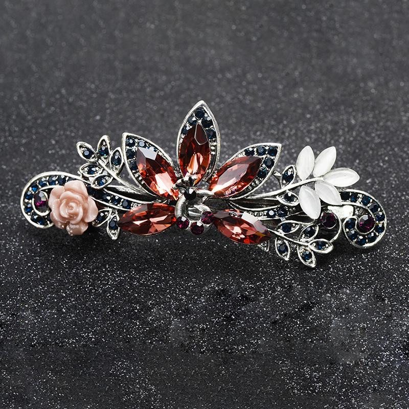 Koreanische Strass Haarnadel Hinterkopf Federclip Eleganter Top Clip Haarschmuck Pferdeschwanzclip Damen Haarnadel Erwachsener Clip Kopfschmuck