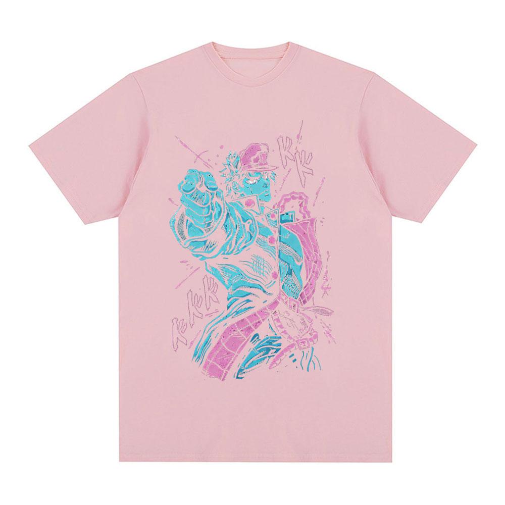 Anime JoJo Bizarre Adventure Jotaro Kujo Unisexga T Shirts Unisexs Clothing Casual Harajuku Cotton Short Sleeves Tshirts Streetwear