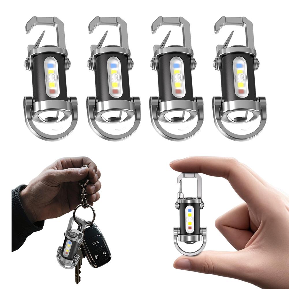 Mini Flashlight 7 Gear Pocket Flashlight Type-C USB Rechargeable Ultralight Camping Flashlight Waterproof for Outdoor Emergency