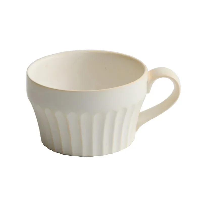 JUSTINLAU Ceramic Mug Valentine's Day Gifts Breakfast Coffee Milk Oat Cup Creative Couple Cup with Handle Home/Office Water Cups
