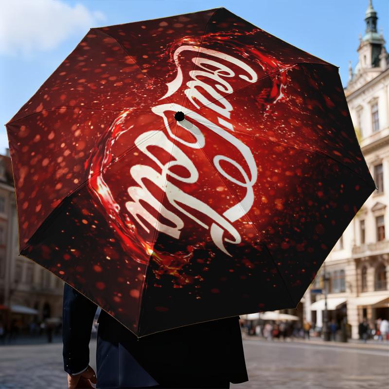 Coca Regenschirm Faltschirm, Automatikschirm 8-Rippen für Reisen, Camping Gebrauch Geschenk für Halloween Weihnachten