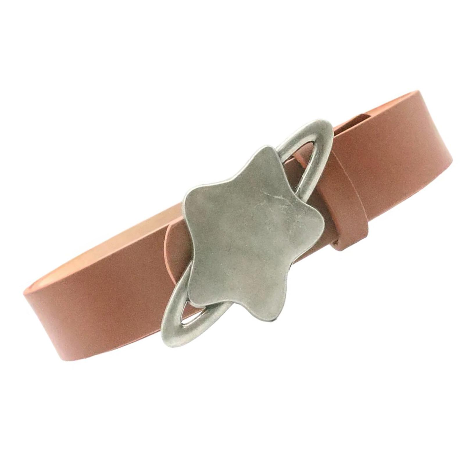 

Модный ремень с пряжкой в виде звезды для леди, девушек и женщин, классический однотонный пояс для украшения талии, регулируемый пояс из искусственной кожи светло-синий