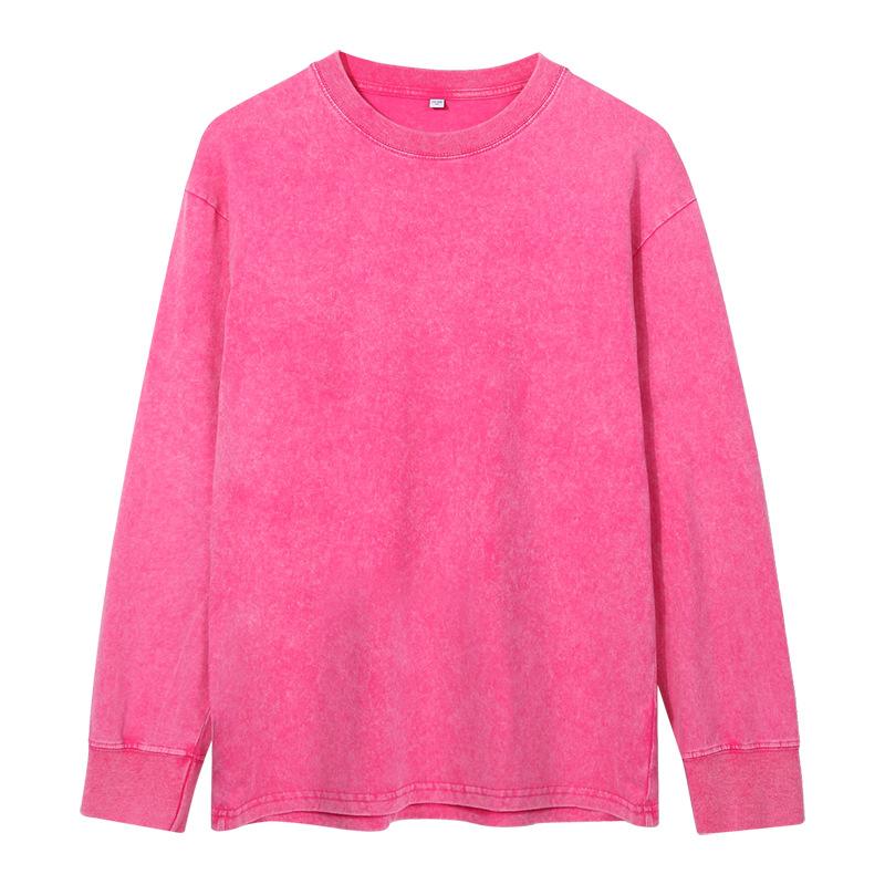 Retro Pánské Dámské Nadměrné Podzimní Oblečení Vintage Bavlna Dlouhý Rukáv Trička Topy Halenka Spodní Prádlo Streetwear Módní Oblečení