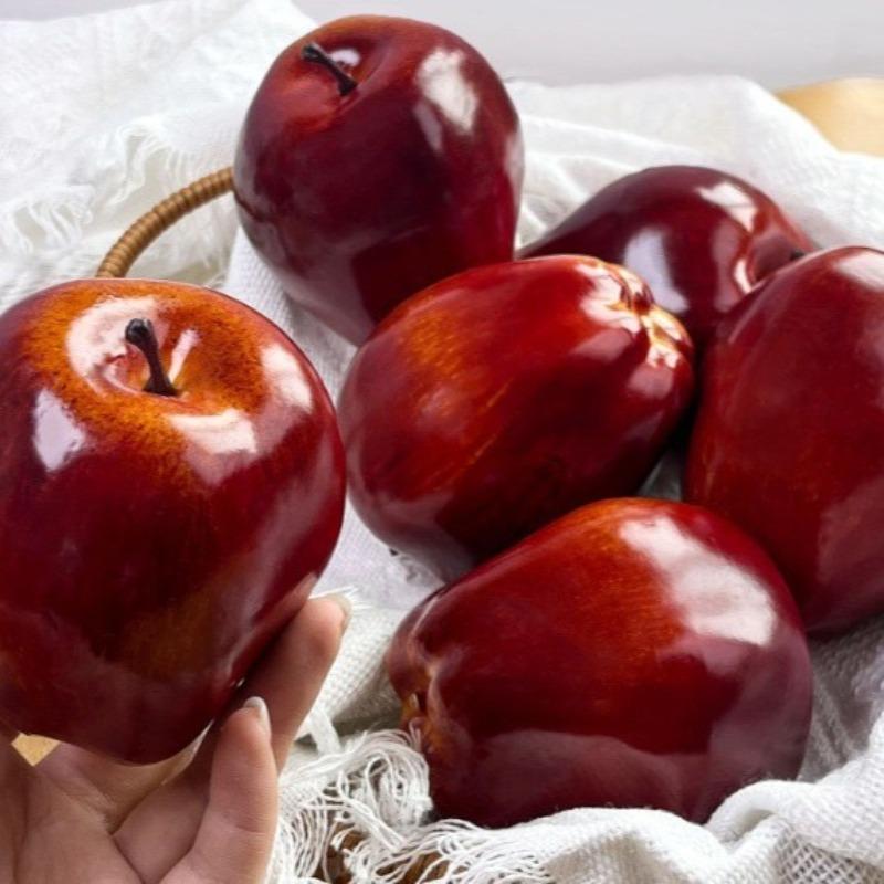Simulated Red Delicious Fake Apple Model Red Apple Ornament Artificial Fruits Shooting Props Simulated Apples Aesthetic Decor