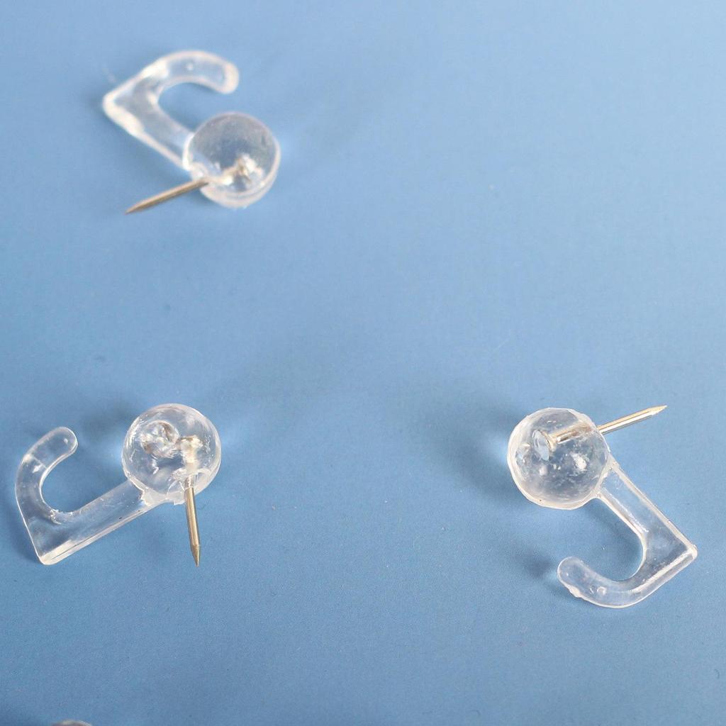 Creative Transparent Hook Thumbtacks for DIY Cork Board and Photo Wall Decorations