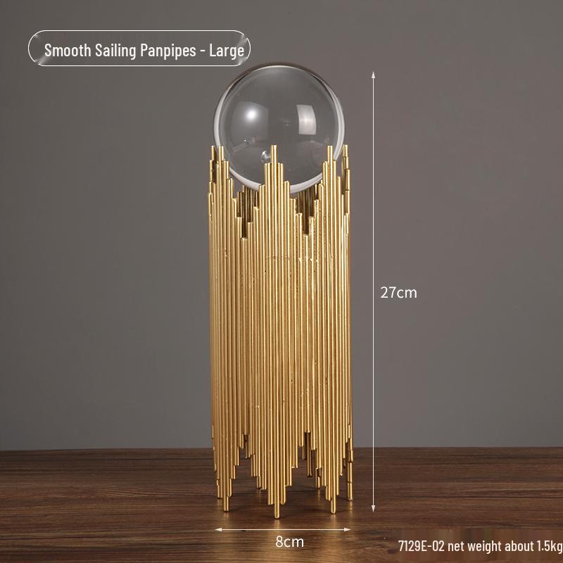 Nordic Leaf Crystal Ball Ornament: Elegant Light Luxury Decoration for Home Entrance, Living Room, Wine Cabinet, or Office Display.