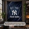 Personalized Wall Tapestry,New York Yankees Custom Text, Soft Fabric Wall Art For Indoor Decoration