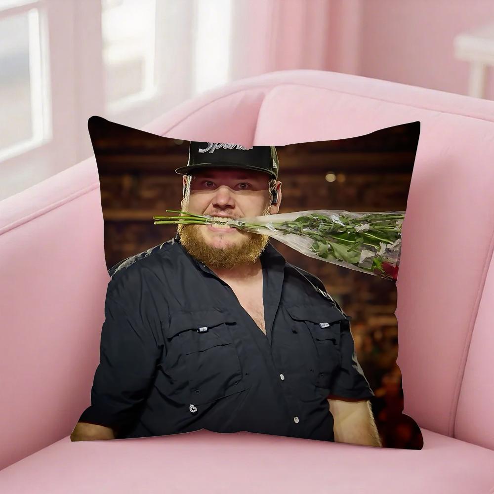 Singer L-Luke C-Combs Pillow Case Square Double-Sided Printing Short Plush Sofa Cushion Cover Bedroom Bedside Pillow