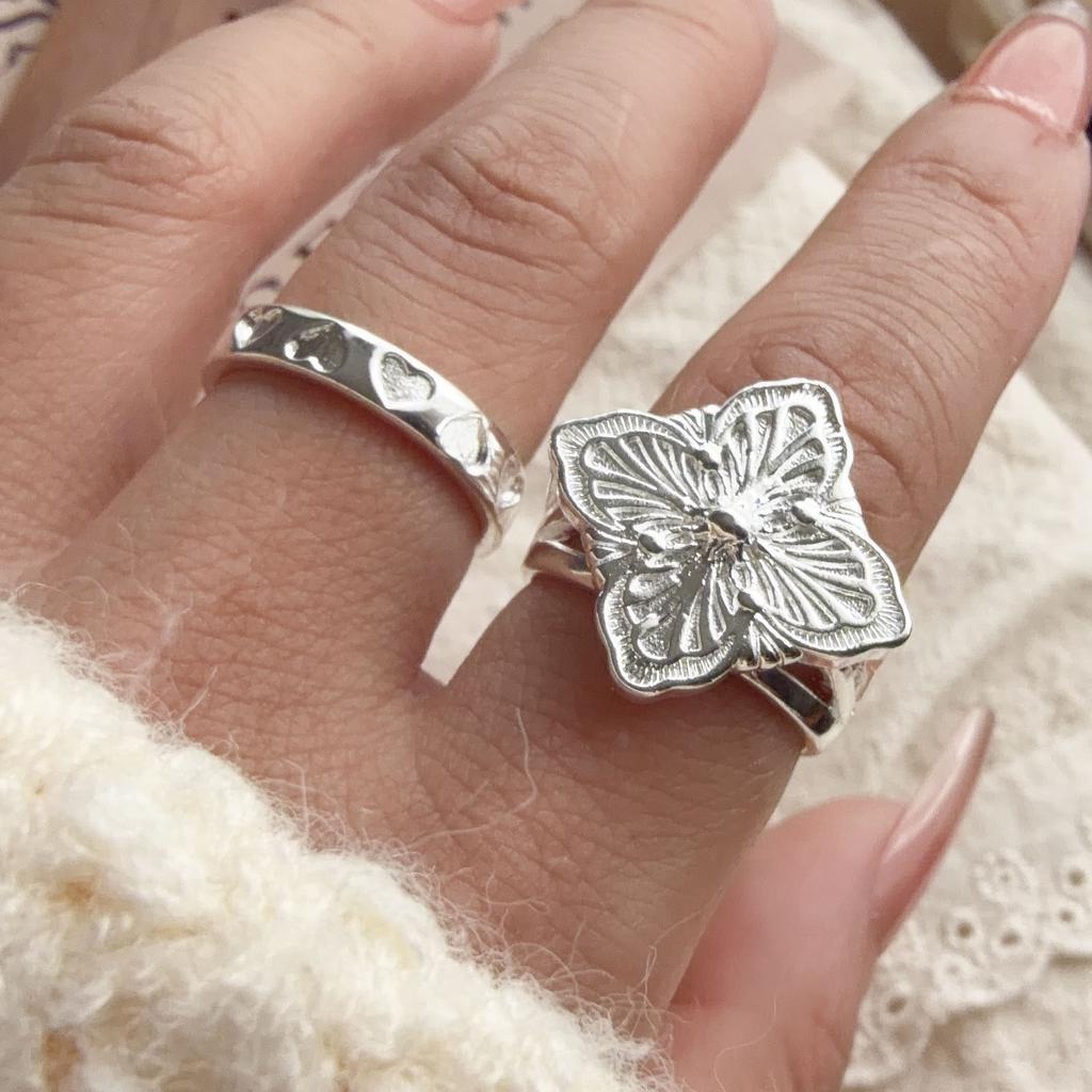 Xiaomi 925 Sterling Silver Rings for Women Couple Minimalist Handmade Simple Flower Pattern Ring Fine Jewelry Gift Prevent Allergy