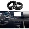 AC Air Conditioner Climate Heater Control Switch Knob Cover Ring Interior Decal Trim for Hyundai Elantra 2021-2024 Aluminum Alloy Black 2 Pcs