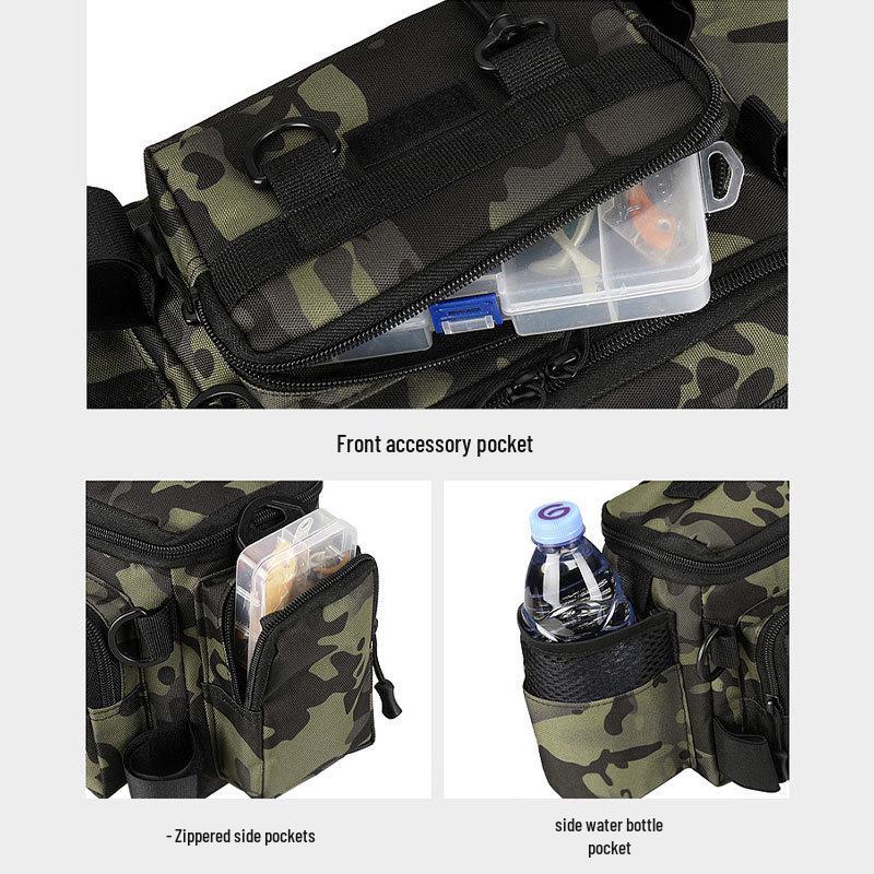 Multifunktionale Angeltasche mit großem Fassungsvermögen für Taille & Rute - Outdoor-Ausrüstungsaufbewahrung