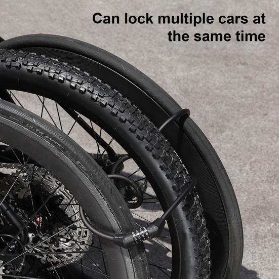 Bike Cable Combination Lock 4-Digit Password Anti-theft Bicycle Lock Cable Lock with Zinc Alloy Core for MTB Road Bike Scooter