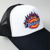 Dickies Flame Logo Standard Mesh 874 Street Cap Free Flame Cap, Unisex, (JP, Alphabet, Size, White)