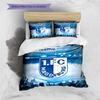Benutzerdefinierter Name 1. FC Magdeburg Bettwäsche, Steppbett-Set Bettbezug Kissenbezug Zuhause Geburtstagsgeschenk(1 Bettbezug + 2 Kissenbezüge, ohne Füllung) -HE1