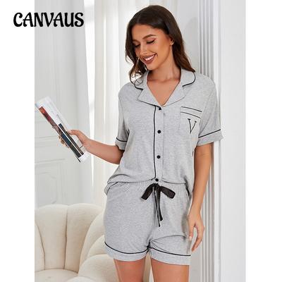 Women's Spring and Summer New Home Wear Modal Cotton Big Yards Pajamas Women Loose Trend Short-sleeved Shorts Reverse Collar Suit