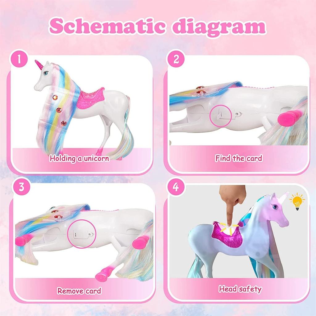 Magic Light Unicorn & Princess Doll, Unicorn Toys for Girls 3+, Gifts for Christmas Birthday for Kids Girls Aged 3 4 5 6 7 8