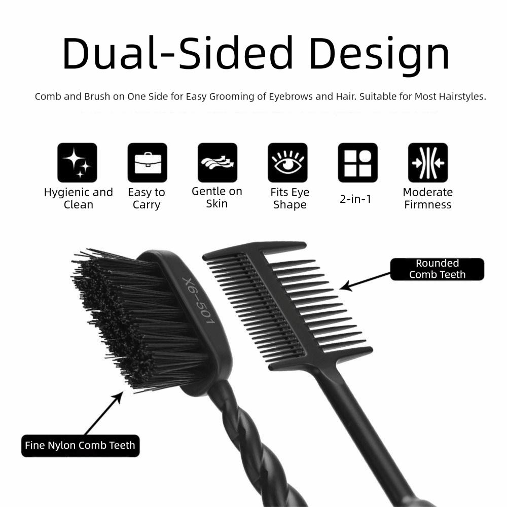 Foldable Eyebrow Brush Comb Double Headed Dust Brush Quick Hair Dye Applicator Brush  Daily Beauty