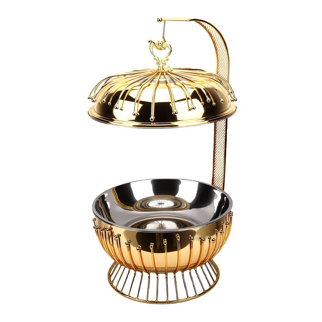 Hanging Lid Dining Stove 8L Large Capacity Multifunctional Stainless Steel Chafing Dish with Hanging Cover for Buffet