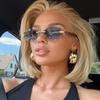 European and American fashion new frameless sunglasses personalized trimming high-end spicy sunglasses personalized versatile street shot glasses
