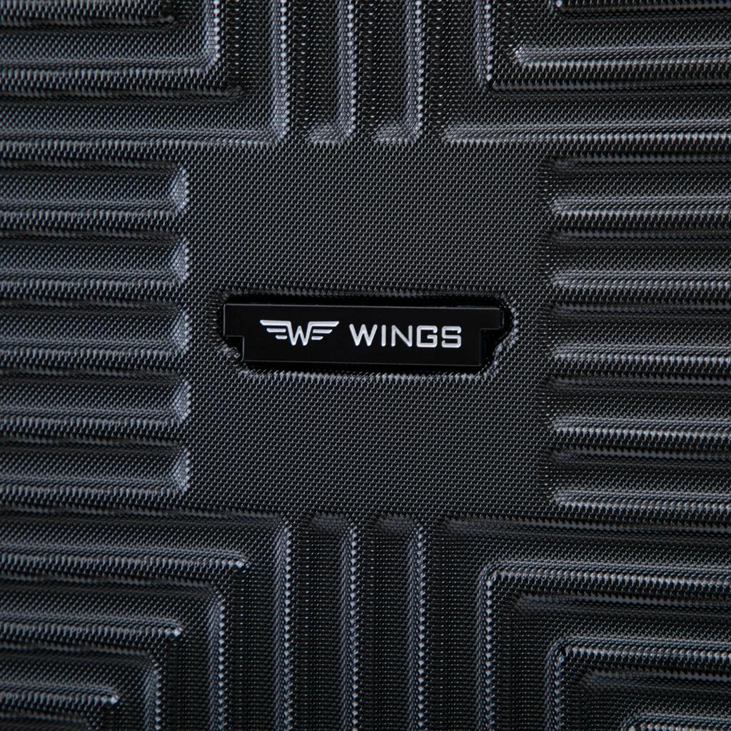 Set of 3 Wings Pc Eco Black Suitcases