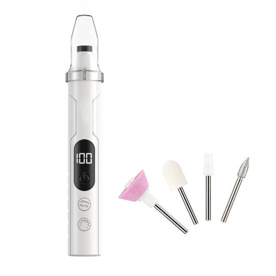 

Электрическая пилка для ногтей с 4 насадками 3 скорости УФ лампа для ногтей Портативный беспроводной аппарат для удаления акрилового геля и гель-лака Инструмент для маникюра и педикюра белый