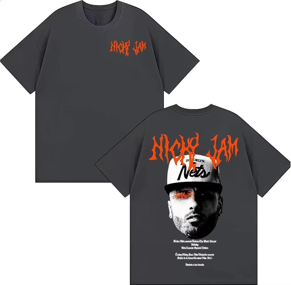

Rapper Nicky Jam Album Graphic Tshirt Mens Clothing Fashion Vintage Hip Hop T Shirt Unisex Summer Tops Casual Cotton Tee Shirt S