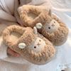 Pantoufles de maternité mignonnes en coton petit agneau pour femmes - Antidérapantes, duveteuses, couvrant le talon pour l'automne/hiver 2024