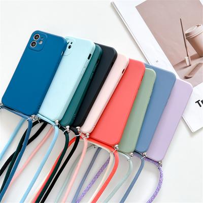 Crossbody Kolye Kordon Yumuşak silikon kılıf Redmi için 10C 10A 10X Pro 9C 9A Düz Renk Mat Arka Kapak Redmi için Not 11 Pro 11s 10 8 9 Pro 9S 8T