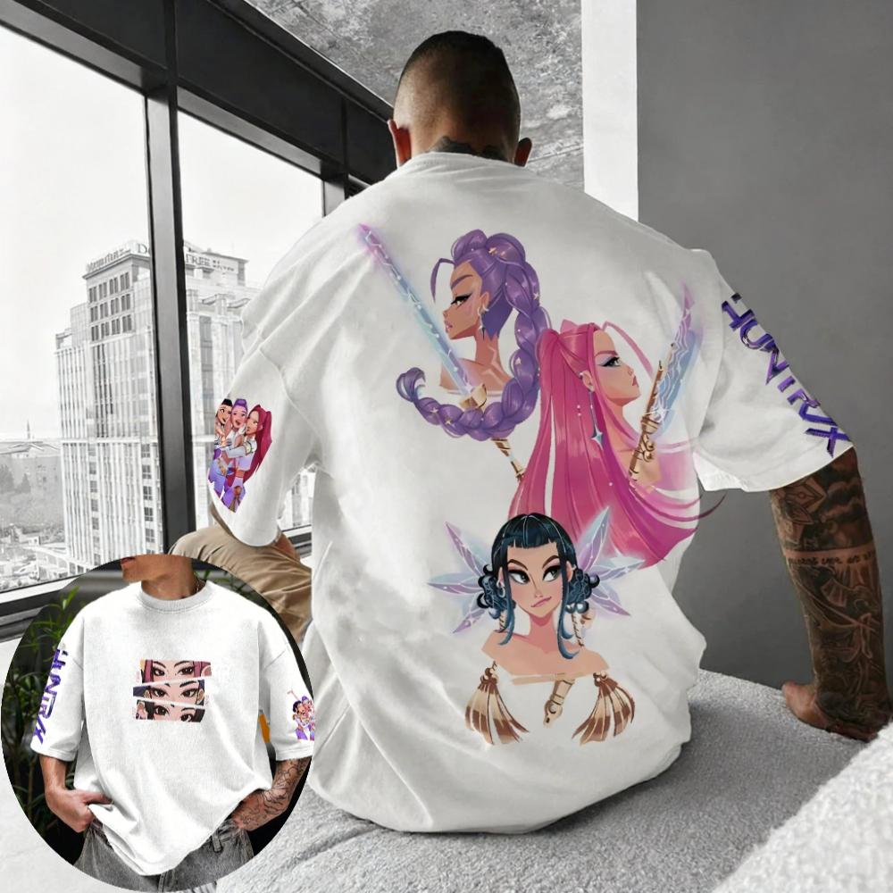 

KPop Devil Hunter Tshirt Rumi Anime Tshirt 2026 Summer Mens Womens Luxury Fashion Cotton Short Sleeved Tshirt Street Y2K S