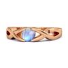 Moonstone Twisted Vine Band Ring - 925 Sterling Silver Rose Gold Vermeil
