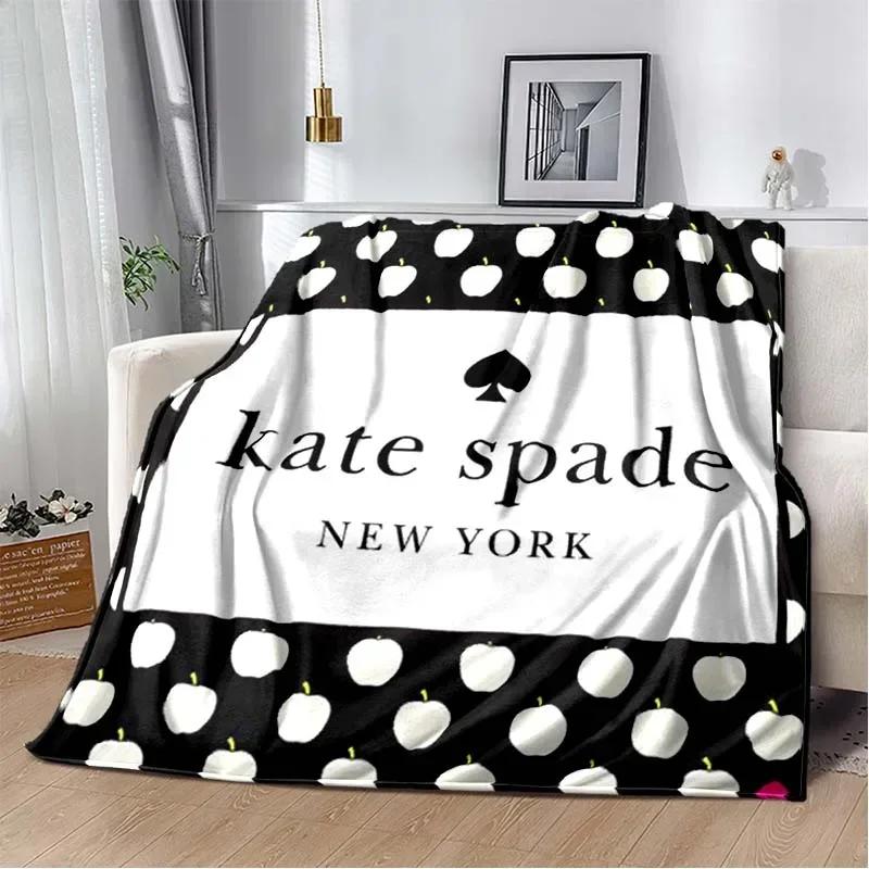 Fashion Brand Logo Ke-Kate-Spade-e Plush Blanket Home Sofa Bed Decoration Portable Picnic Gift Warm Blanket