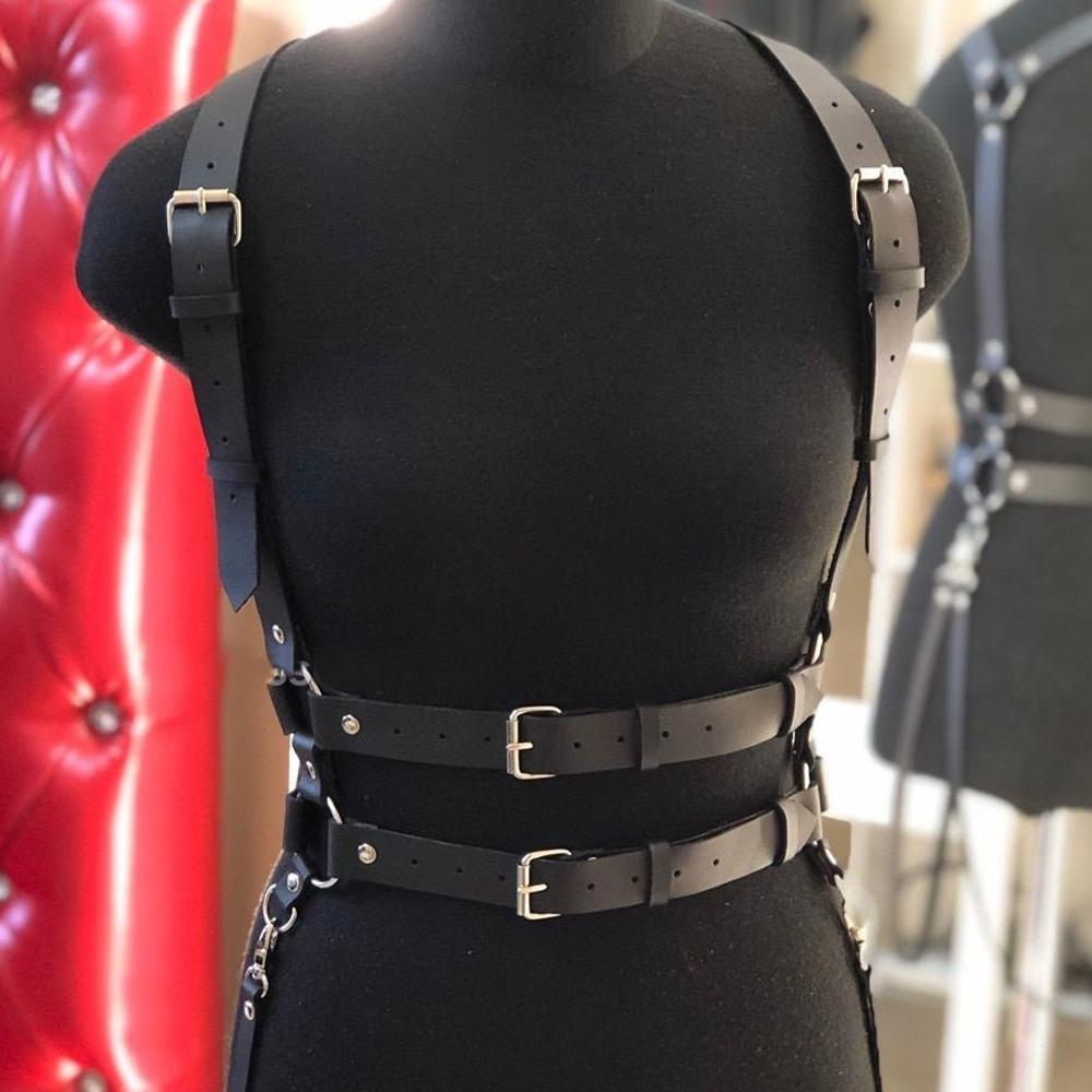 Yiran Sexy Lingerie Women's Trend Punk Belt Suspenders Chest Fashion Leather Waist Belt Street Style Decoration Gothic Clothing Accessories
