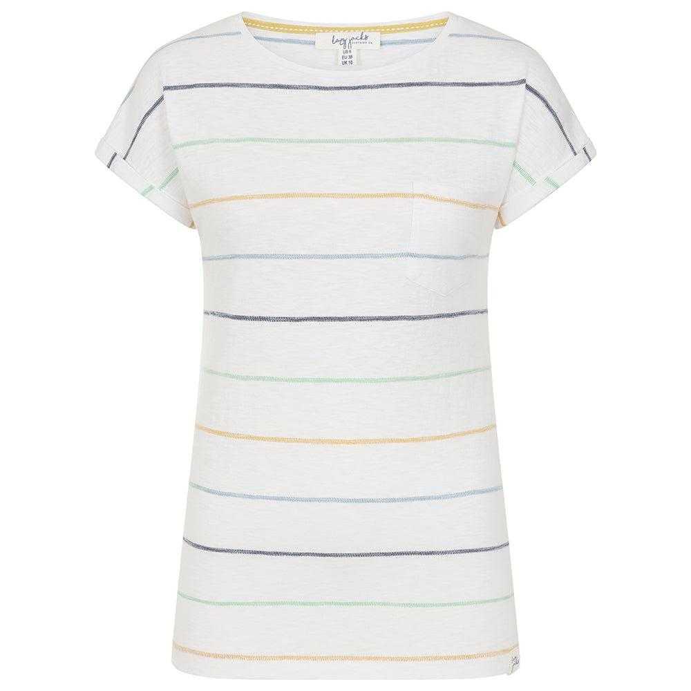 Lazy Jacks Damen/Damen Gestreiftes Strukturiertes T-Shirt