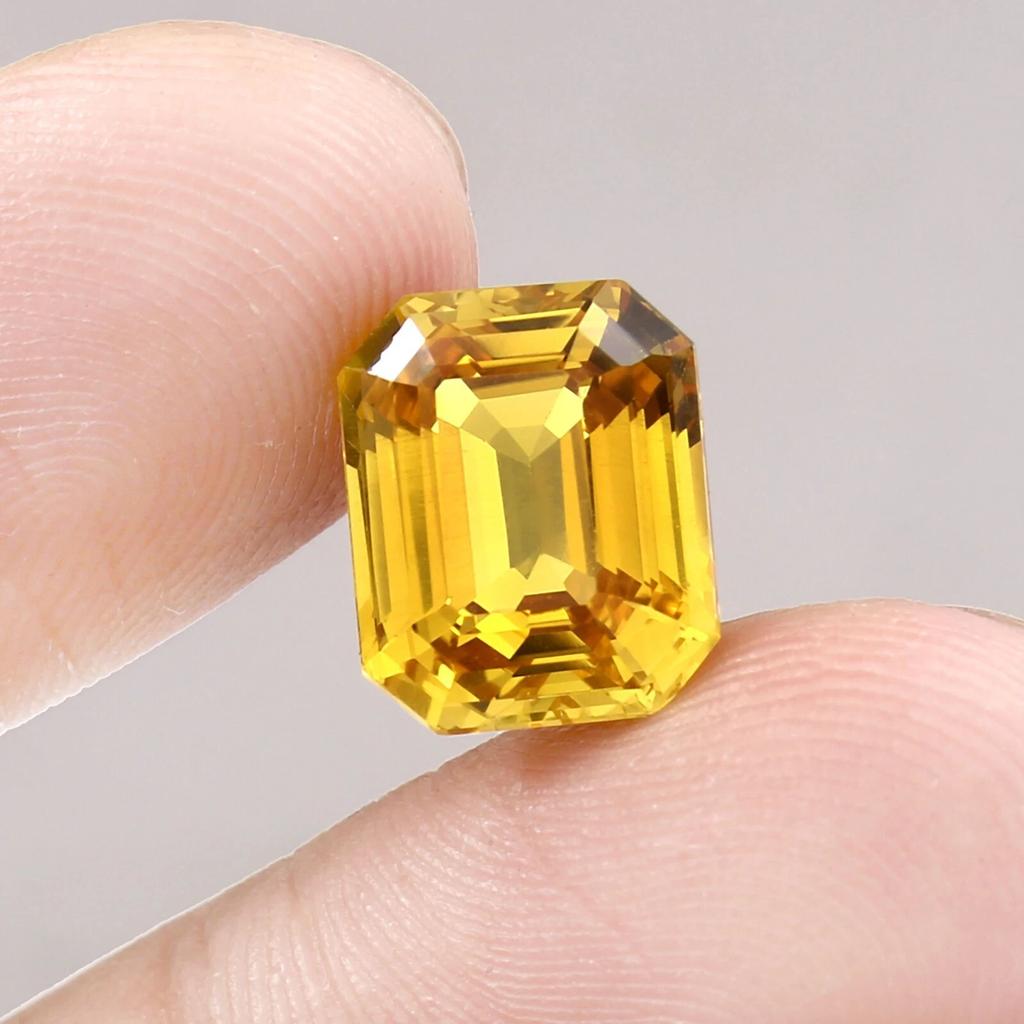 Natural Yellow Sapphire Loose Gemstone Ceylon 12 ct Radiant Shape September Birthday Birthstone