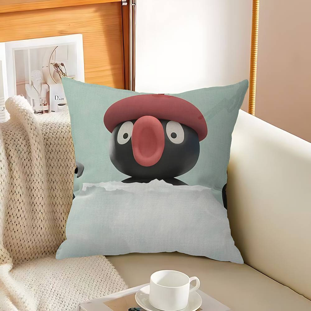 

Cartoon Cute Pingu Penguin Anime Pillow Cover Sofa Cushion Cover Home Room Decoration Children Gift 12x12Inch