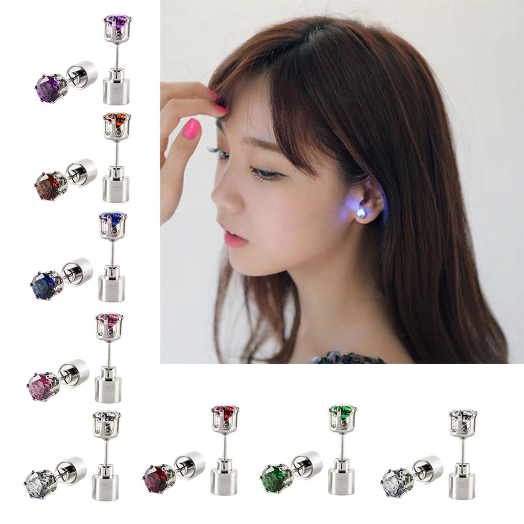 Harajuku Earring Light up Sexy Ear Jewelry Evening Dress Livehouse Club Flashing Glowing Rhinestones Chain Crystal