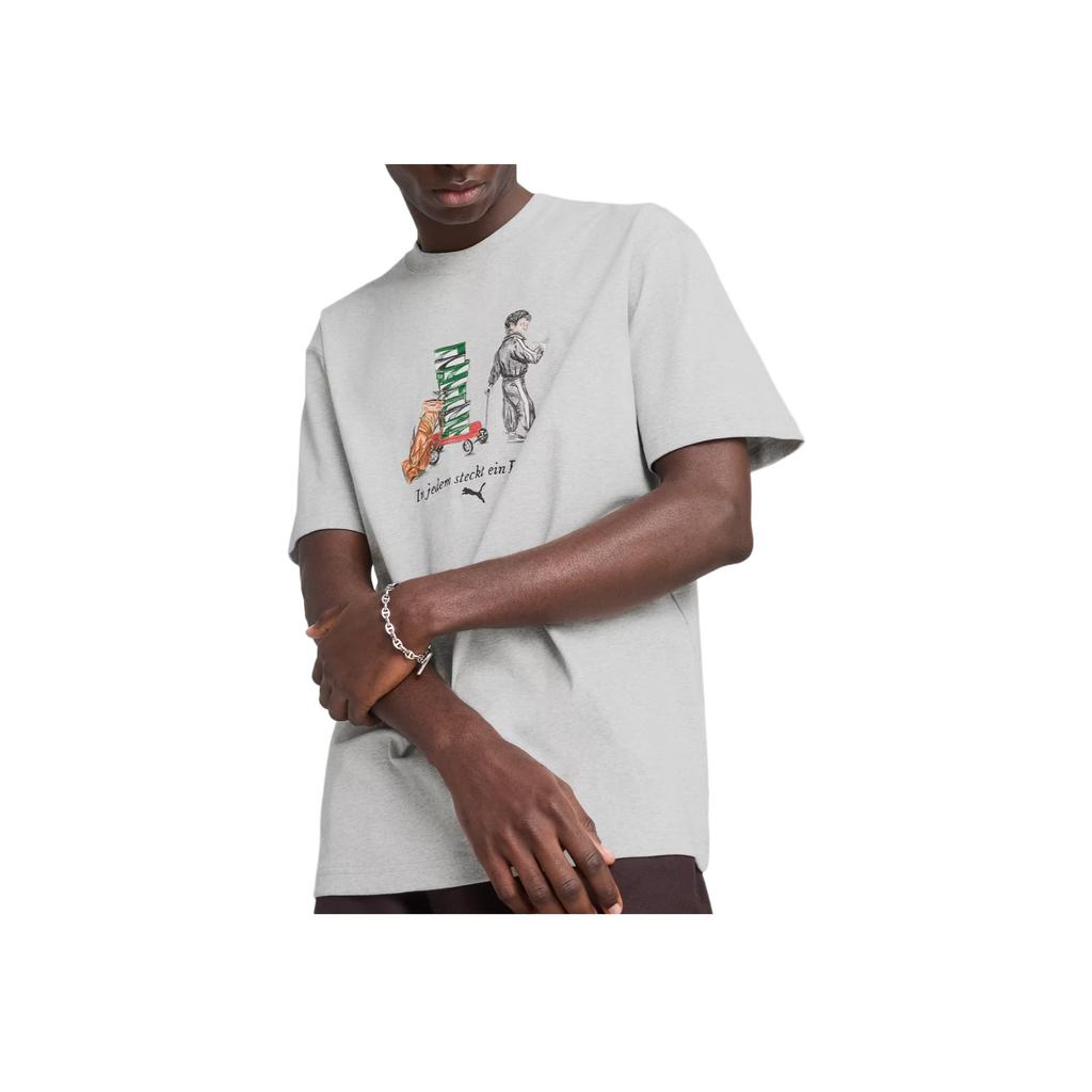 Puma Casual Trendy Classic Versatile Short Sleeve T-Shirt Men Tops Light-Gray 629412-04