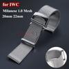 Milanese Mesh Stainless Steel Watchband Bracelet 20 22mm for IWC Pilot's Portuguese PORTOFINO Replacement Strap Watch Accessory