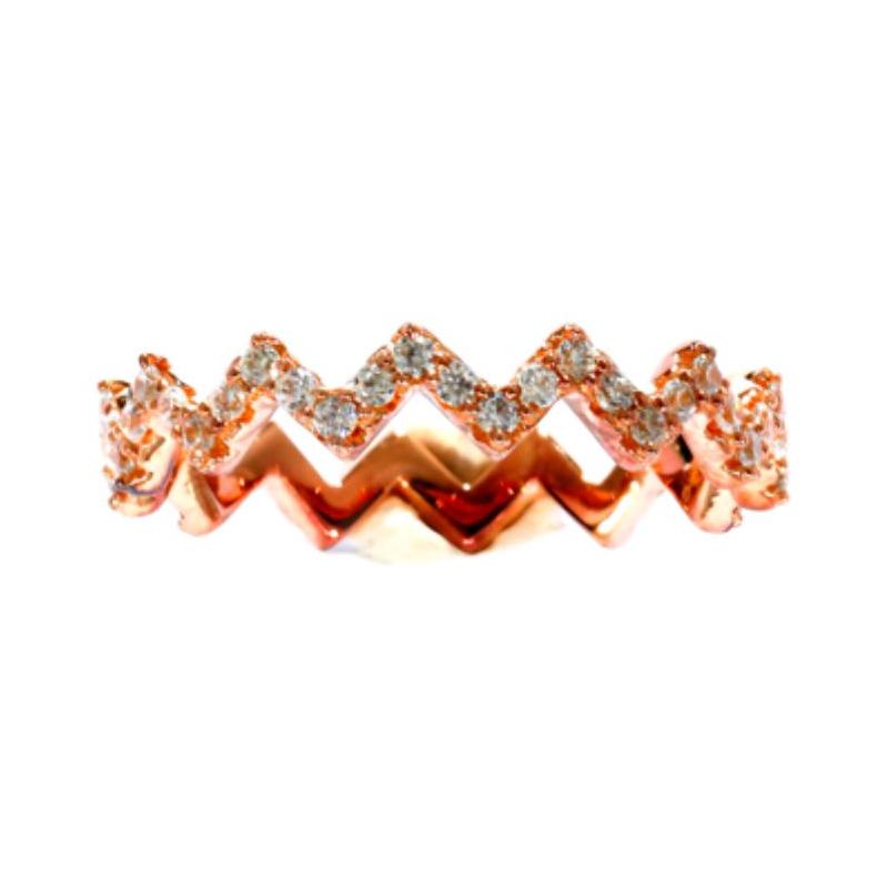 APM Monaco Single layer wave 925 silver ring women s rose gold R17930ox