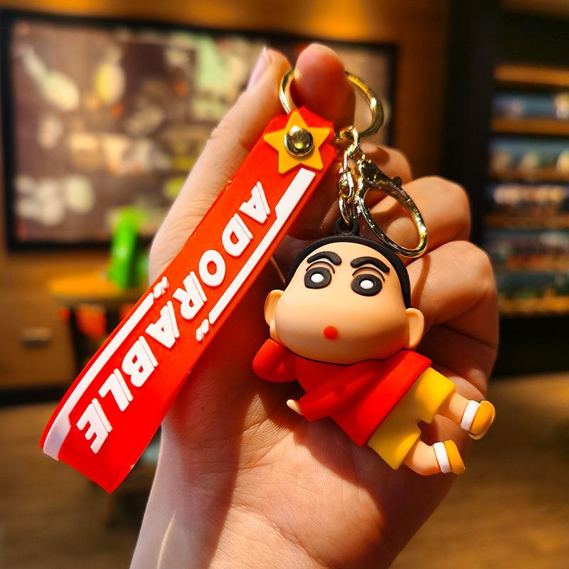 New Cartoon Cute Wax Shin-chan Disguise Keychain Pendant Doll Cute Key Ring Couple Cute Bag Accessories Pendant Car Key Chain